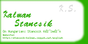 kalman stancsik business card